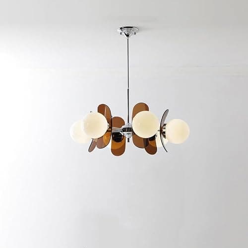 Modern Chandelier Hanging Ceiling Light, 8 Chandelier Brown Medieval Chandelier, recessed Ceiling Light, Pendant Light Lighting fixtures, Dining Room, Living Room, Kitchen Island (Coffe-8) - Image 1