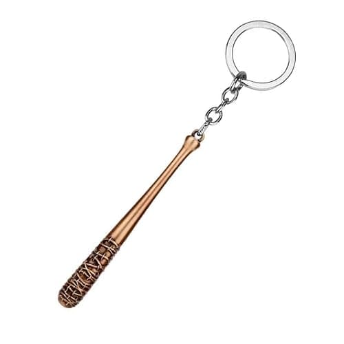 Zatibvy Negan's Bat Keychain 3.7" Zinc Alloy Lucille Baseball Bat Keyring Cosplay Accessories - Image 1
