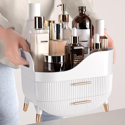 Pajiriona Makeup Organizer with Drawers,Skincare Organizer for Vanity,Storage Box with Handle,Large Cosmetic Display Case for Dresser, Bathroom Countertop thumbnail 5
