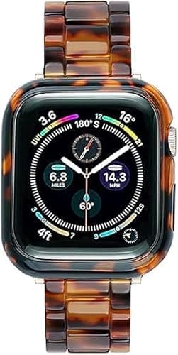 Omter Band with Case Compatible with Apple Watch 49mm 46mm 45mm 44mm 42mm 41mm 40mm 38mm,Women Men Fashion Resin Strap Bumper for iWatch Ultra 3/2/1 Series 11 10 9 8 7 SE 6 5 4 3 2 1 thumbnail 4