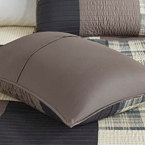 Woolrich Winter Hills Reversible Quilt Set - Cottage Styling Reversed to Solid Color, All Season Lightweight Coverlet, Cozy Bedding Layer, Matching Shams, Oversized Full/Queen, Plaid Tan 3 Piece thumbnail 5