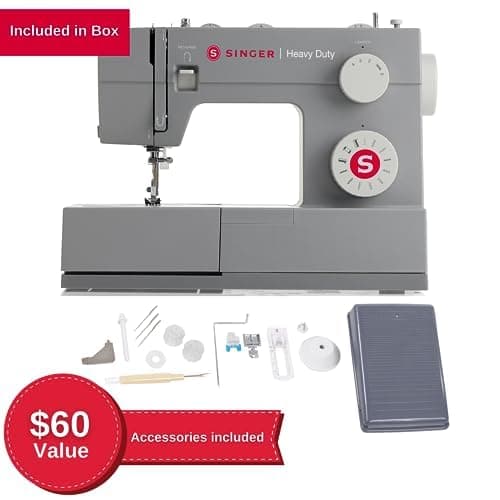SINGER Heavy Duty 4411 High Speed Sewing Machine with Accessory Kit | Strong Motor with Enhanced Piercing Power, 69 Stitch Applications, Full Metal Frame, 4-Step Buttonhole & LED Light, Grey thumbnail 4