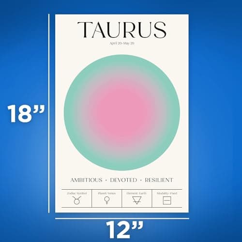 Bliss Monkey Co. Taurus Astrology Sign Poster - Astrological Signs Poster - Zodiac Horoscope Wall Art- 12 x 18 Inch Poster - Unframed - Premium 100lb Gloss - Made In USA - BMCP0123 thumbnail 2