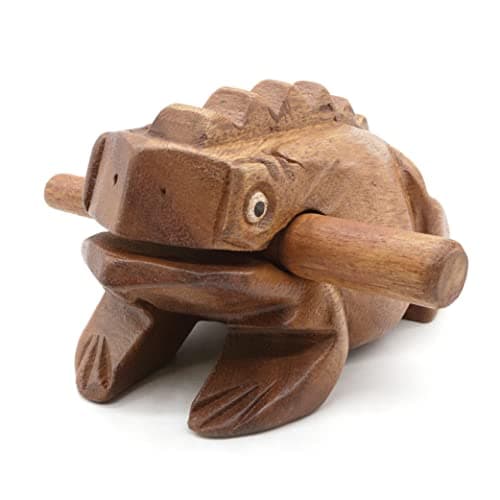 BSIRI 5" Wooden Frog Rasp - Musical instruments of Africa Frog Rasp Super Guiro Percussion Frog Wood Block Instrument of Frog Noise Maker Cool Music Gifts Ideas Fun Instruments for Adults - Image 1