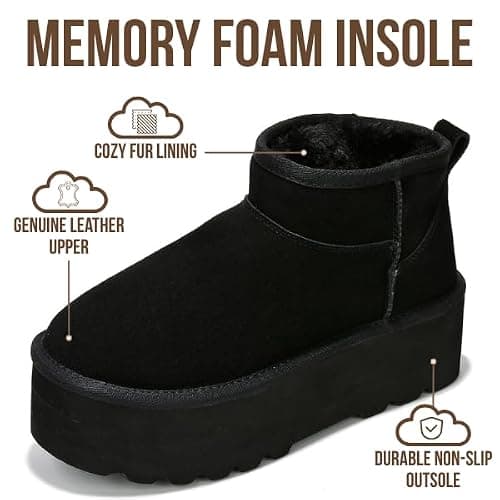 Project Cloud 100% Genuine Leather Ankle Boots for Women - Anti-Slip Memory Foam Insole Womens Boots - Lightweight Winter Womens Shoes, Ankle Booties for Women (Huggy) thumbnail 3