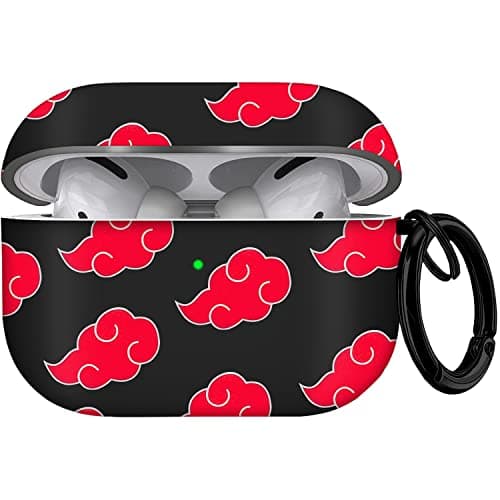 Maxjoy for Airpods Pro Case Cover, Anime Military Armor Series Full-Body Air Pod Pro Case, Secure Lock Protective Case for Apple AirPod, Wireless AirPod Pro Cases, Red Cloud - Image 1
