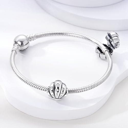 💙 CYCUFF Clip Spacer Charm for Bracelet 925 Sterling Silver Star Moon Pave Cubic Zirconia Clip Lock Stopper Bead Charm Gift for Women thumbnail 2