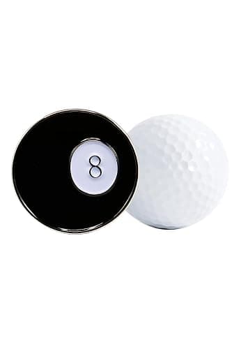 8 Ball Golf Ball Marker- Premium Golf Marker for Putting Green | Unique Golf Ball Marker for Men & Women – Ballmarker Golf Gift for Alignment & Style, 1" Wide thumbnail 2