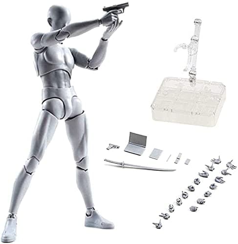 Haniforever Artists Manikin Art Mannequin Figures Supplies Drawing Tools,Small Drawing Figure Model for Sketching,Painting,Action Figure Set(Grey,Male) thumbnail 6
