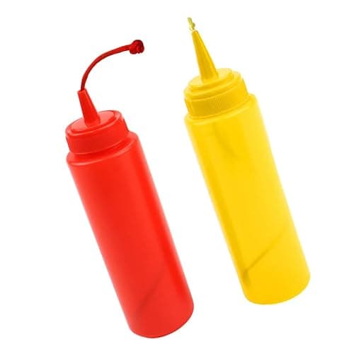 STOBOK 2Pcs Fake Mustard and Ketchup Bottle Funny Fake Salad Dressing Bottle Prank Toys Phoney Condiment for Adults Kids Halloween Party - Image 1