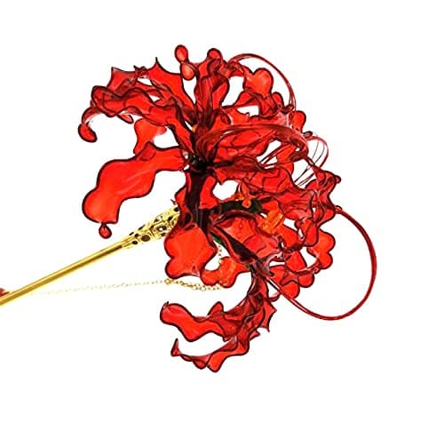 MIAO WU Handmade Lycoris Radiata Flower Hairpin,Kanzashi Hair Stick for Kimono Hair Accessories, Cosplay Decor Ornament Women Girl Jewellery 1pc thumbnail 6