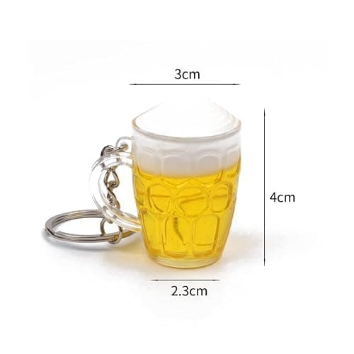 ARFUKA Keyring Simulation Beer Mug Pendant Keychain Metal Keyring Key Holder Men Women Key Chain Key Organizer Birthday Christmas Wedding Valentine's Day Gift for Men and Women thumbnail 4