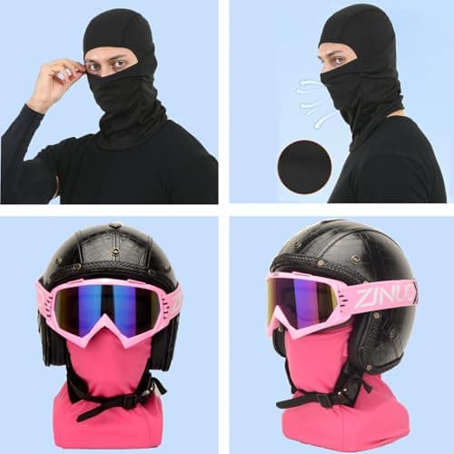 ATV Goggles with Balaclava face Mask for Men Women and Youth, Dirt Bike Motorcycle Motocross Riding Ski Goggles (Pink Color+Pink) thumbnail 4