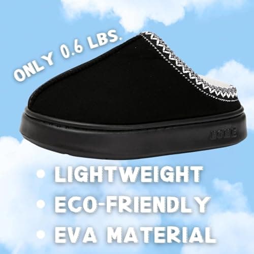 BERANMEY Cozy Fuzzy Platform Ankle Slippers for Womens Mens with Anti-Slip Sole, Warm Furry Lining for Indoor & Outdoor (Black, US Footwear Size System, Adult, Women, Numeric Range, Medium, 8.5, 9) thumbnail 3