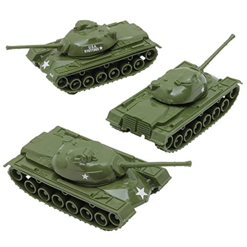 TimMee Toy Tanks for Plastic Army Men - OD Green WW2 3pc - Made in USA - Image 1