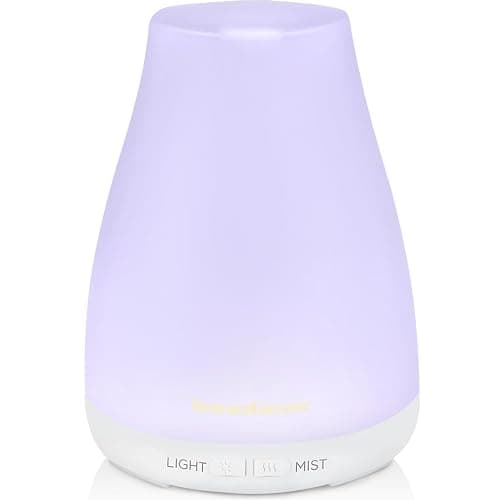 InnoGear Essential Oil Diffuser, Ultrasonic Diffusers for Home Aromatherapy Humidifier for Bedroom Room 7 Colors LED 2 Mist Mode Auto Off, Basic White - Image 1