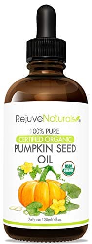 Organic Pumpkin Seed Oil (LARGE 4-OZ Bottle) USDA Certified Organic, 100% Pure, Cold Pressed. Boost Hair Growth for Eyelashes, Eyebrows & Hair. Overactive Bladder Control for Men & Women. Moisturizer - Image 1