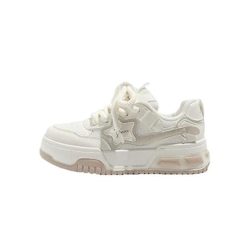 Cute Athleisure Star Shoes Chunky Platform Lace-up Comfy Non Slip Lightweight Softy Casual Sneakers Kawaii Y2K Pretty Pastel Retro Gifts for Women & Girls Back to School thumbnail 4