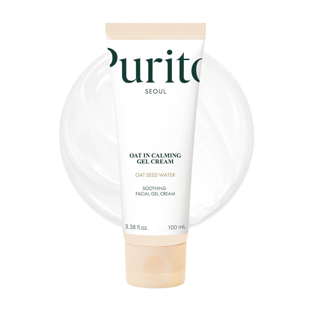 PURITO Oat In Calming Gel Cream, Non-Comedogenic, 77% Oat Seed Water Lightweight Water-Gel Face Moisturizer, Fragrance-Free, Vegan Korean Skincare, Sensitive & Blemish-Prone Skin, 100ml - Image 1