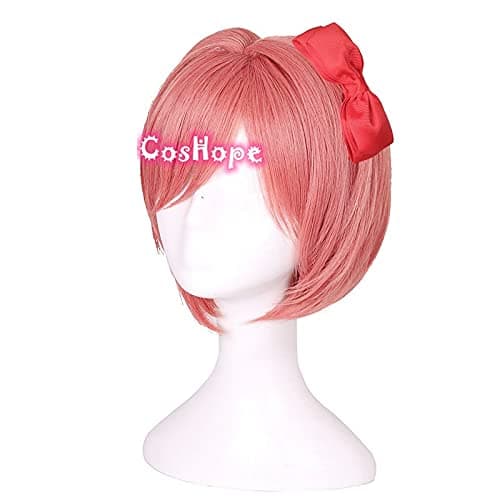 Oulores Doki Doki Literature Club Sayori Cosplay Wig Hair Role Play Halloween Christmas Comic Convention Costume Party Wigs + Wig Cap thumbnail 4