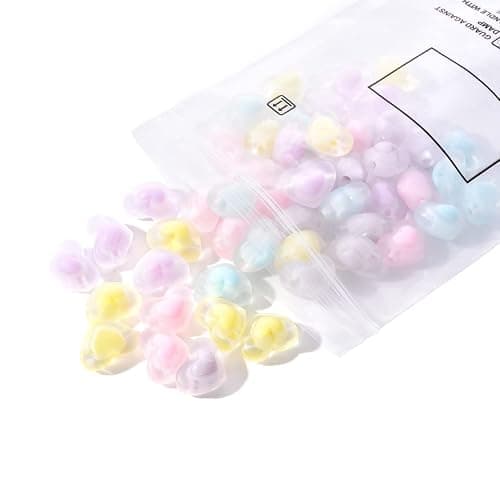 PH PandaHall 50pcs Acrylic Heart Beads 5 Macaron Color Heart Beads Assorted Spacer Beads 17x13mm Kawaii Loose Beads Crystal Beads for DIY Phone Charm Beaded Projects DIY Jewelry Making thumbnail 5