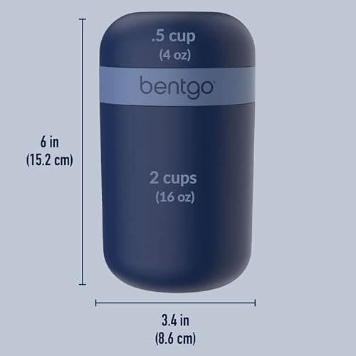 Bentgo Snack Cup - Reusable Snack Container with Leak-Proof Design, Toppings Compartment, and Dual-Sealing Lid, Portable & Lightweight for Work, Travel, Gym - Dishwasher Safe (Navy) thumbnail 2