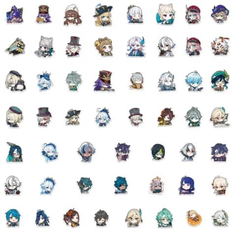 50Pcs Anime Stationery Stickers Genshin Impact Chibi Cute Kawaii Sticker Stationery Student Cartoon Manga Waterproof Graffiti Decorate thumbnail 3
