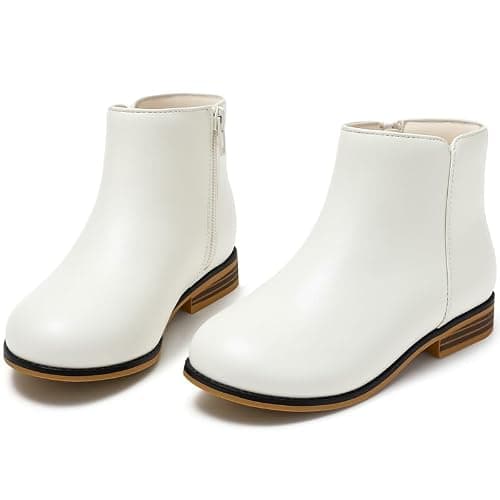 Fupoia Girls Boots Kids Ankle Boots Side Zipper Booties Fashion Short Suede Low Heels - Image 1
