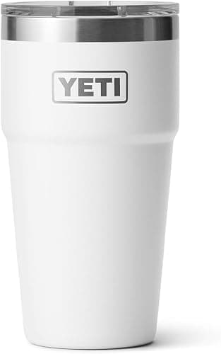 YETI Rambler Cup, Vacuum Insulated Stainless Steel Stackable Cup with Magslider Lid, White, 20 oz (591 ml) thumbnail 3