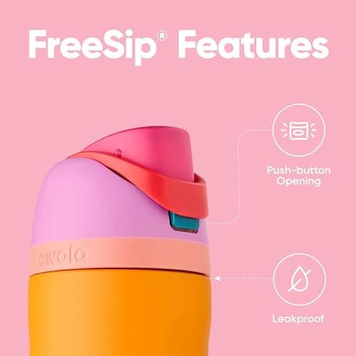 Owala FreeSip Insulated Stainless Steel Water Bottle with Straw for Sports, Travel, and School BPA-Free Sports Water Bottle, 24 oz, Tropical thumbnail 3