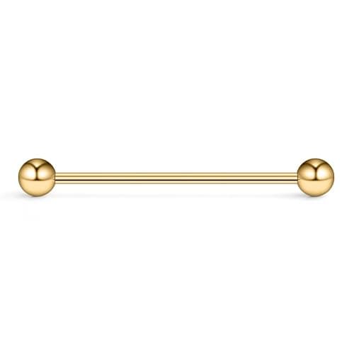 Ruifan 14 Gauge Short Industrial Barbell Cartilage Earring Body Piercing Jewelry 1 1/4 Inch(32mm) - Image 1