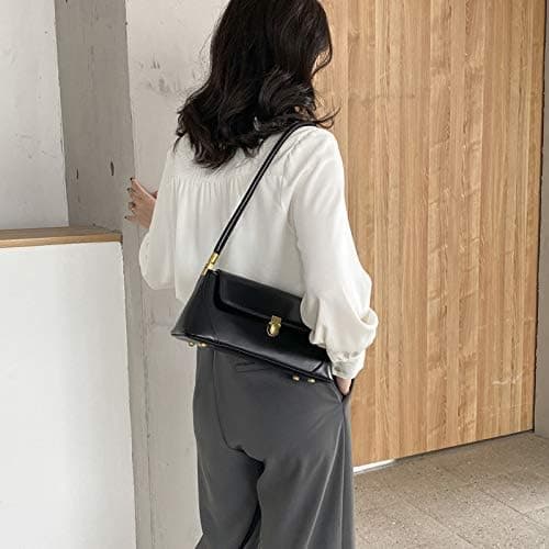 Women Shoulder Bags Vintage Handbag Retro Classic Small Purse 90s Buckle Closure thumbnail 6