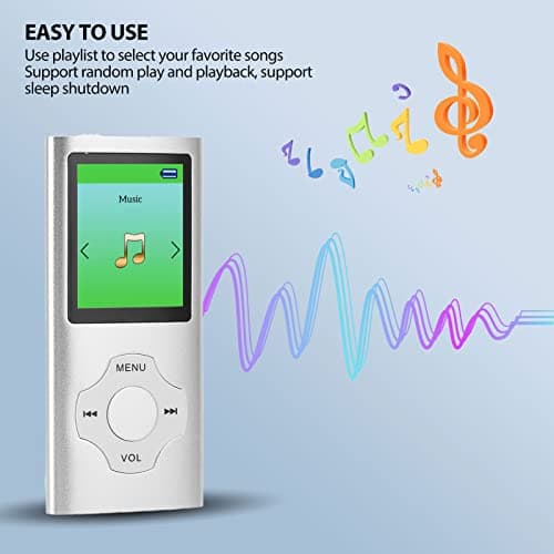 64G MP3 Player, 1.8 Inch Music Player, LCD Screen, Recording FM Radio, Portable MP3 Player for Kids Students (Silver) thumbnail 5