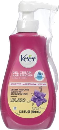 Veet Sensitive Skin Hair Removal Cream For Women, Painless Bikini Hair Removal Gel, Dermatologically Tested Depilatory Cream For Bikini Line, Legs, Arms, Underarms, 13.5 FL OZ Pump Bottle with Tool thumbnail 2