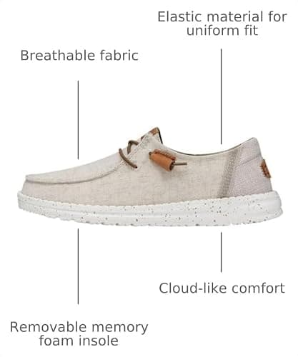 HEYDUDE Women's Wendy Washed Canvas | Women’s Shoes | Women’s Lace Up Loafers | Comfortable & Light-Weight thumbnail 7
