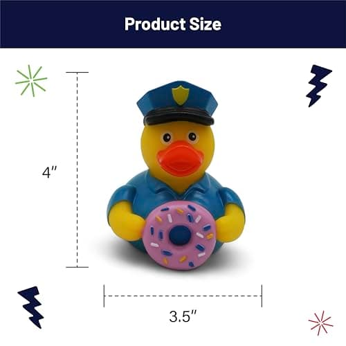 GOOFBALLS Funny Rubber Duck – Hilarious Decorative Duck for Bathroom, Jeep, Desk, or Gag Gift – Quirky Collectible with Sarcastic Quote – Great Gift for Adults, Coworkers, or Friends-Cop Donut thumbnail 2
