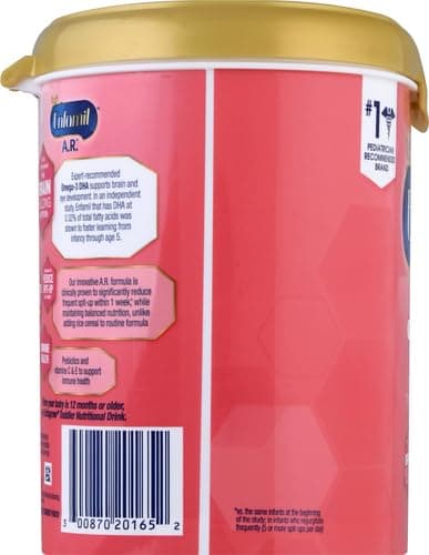 Enfamil A.R. Infant Formula, Reduces Reflux & Spit-Up, DHA for Brain Development, Probiotics to Support Digestive & Immune Health, Reusable Powder Tub, 19.5 Oz (Pack of 2) thumbnail 4