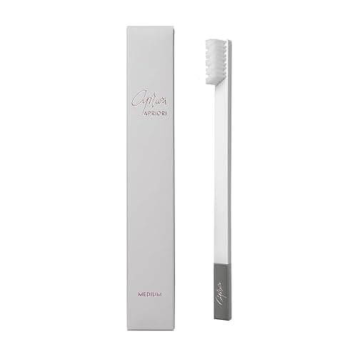 APRIORI White Silver Medium Premium Toothbrush - Image 1