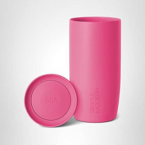 Simple Modern Travel Coffee Mug Tumbler with 360° Lid | Ceramic-Lined Insulated Stainless Steel Cold Brew Iced Coffee Cup | Gifts for Women Men Her Him | Voyager Signature | 16oz | Berry thumbnail 9