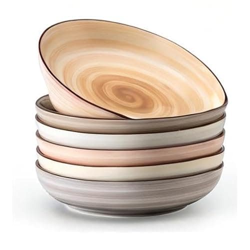 Sweese 6-Pack Ceramic Pasta Bowls, Neutral Extra Large 30 Fl Oz Durable Professional Grade thumbnail 8