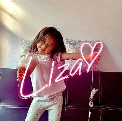 Custom Neon Signs, Personalized LED Neon Sign Customizable for Wedding Decor Gift, Neon Name Lights Signs for Bedroom Wall Home Bar Beauty Salon Business Logo (Optional 15" to 60") thumbnail 2