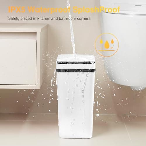 LJIACLEA Bathroom Trash Can Automatic Touchless 2.6 Gallon Small Smart Trash Cans with Lid Slim Garbage Can for Kitchen, Toilet, Bedroom, RV, Living Room thumbnail 3