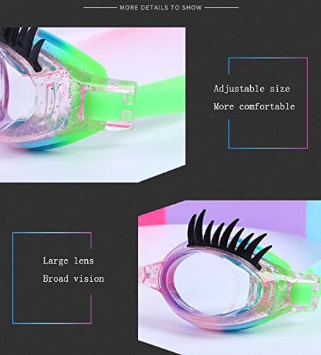 Swimming Goggles Anti Fog No Leak Non Slip UV Protection for Kids Boys Girls (Eyelash) thumbnail 2