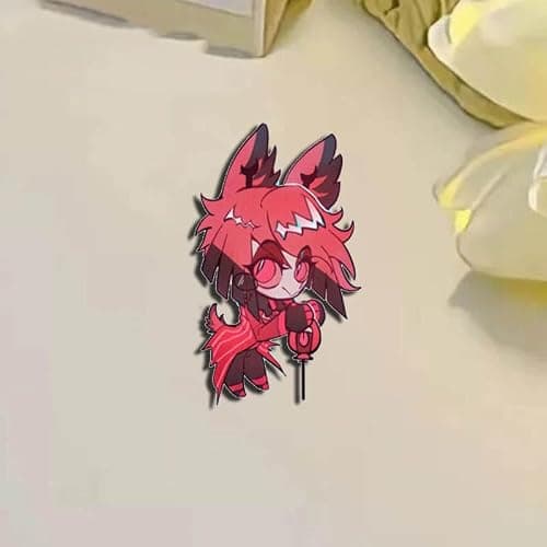 Hazbins Alastor Hotel Badge, 8 Pieces Angel Dust Alastor Vaggie Hust Figure Brooch, Cute Cartoon Pins Toys, Acrylic Badge, Angel Cosplay Props Set thumbnail 7