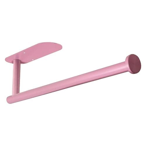 YeeBeny Pink Paper Towel Holder - Self Adhesive or Drilling, Under Cabinet or Wall Mounted - Image 1