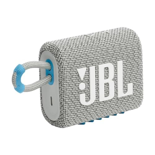 JBL Go 3 Eco - Portable Mini Bluetooth Speaker, big audio and punchy bass, IP67 waterproof and dustproof, 5 hours of playtime, Made in part with recycled materials (Eco White) thumbnail 2