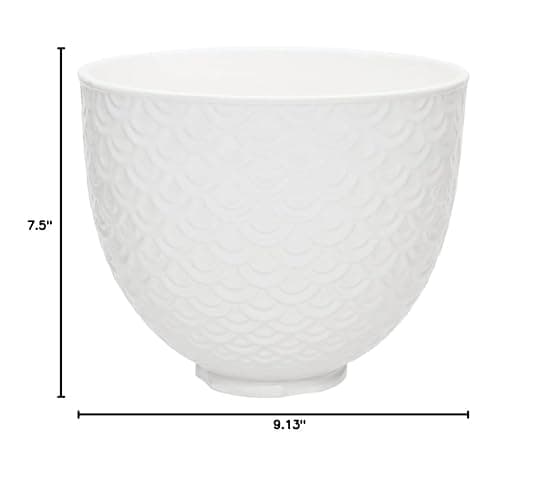 KitchenAid 5 Quart Ceramic Bowl for all 4.5-5 Quart Tilt-Head Stand Mixers KSM2CB5TWM, White Mermaid lace thumbnail 3