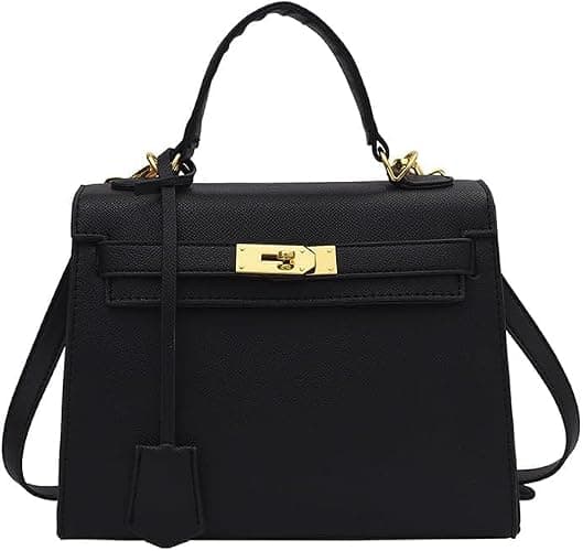 Women's Street Trend PU Leather Tote Bag Shoulder Bag Crossbody Bag,Black - Image 1