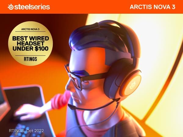 SteelSeries New Arctis Nova 3 Multi-Platform Gaming Headset - Signature Arctis Sound - ClearCast Gen 2 Mic - PC, PS5/PS4, Xbox Series X|S, Switch, Mobile,Black thumbnail 3