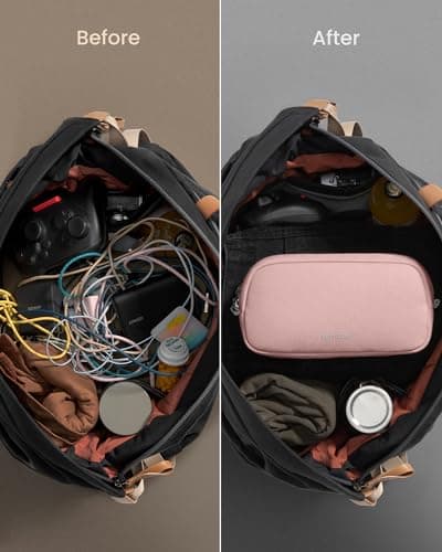 tomtoc Electronics Organiser Travel Case, Water Resistant Travel Bag Cable Organiser for Essentials, Tech Pouch Accessories Carry Storage for Cord, Phone, Cables, Airpods, USB Flash Drive, Daily Items thumbnail 4